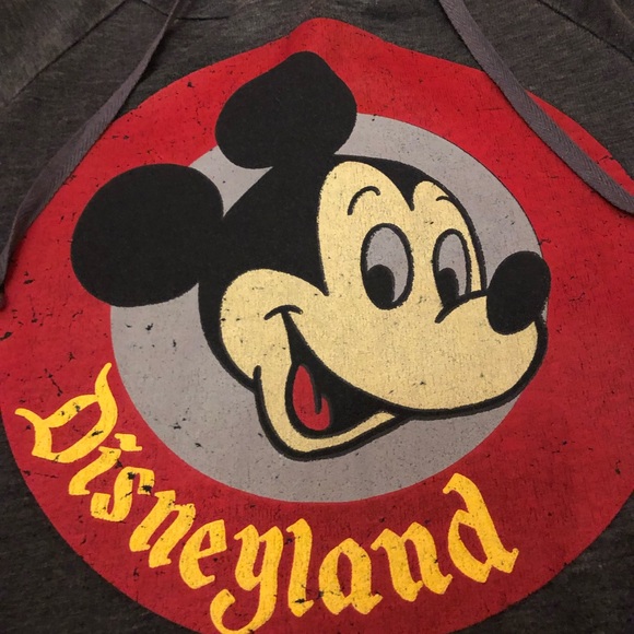 Vintage Style Distressed Faded Disney Mickey Mouse Light Hoodie - Picture 2 of 4